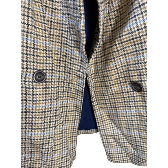 Gap Womens Houndstooth Plaid Blazer Size 2 Button Closure Beige & Black Pattern - Picture 3 of 12